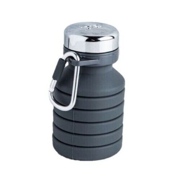 Joie Collapsible Water Bottle On The Go Silicone BPA Free 16oz. Reusable Gray - Picture 2 of 6